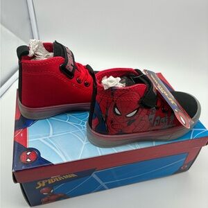NWB Spiderman Kids High-Top Sneakers - Red and Black